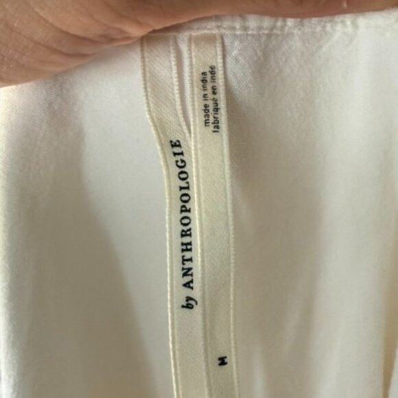 Anthropologie Button Front Mini Dress Lace Boho Women's Long Sleeve Dress Medium - Picture 6 of 8